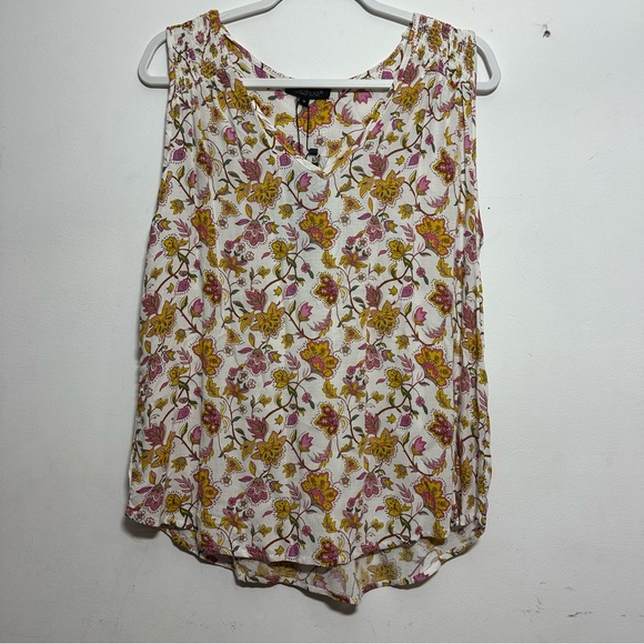 Rachel Zoe Floral sleeveless Tank, Yellow & Pink Flowy Top Floral - M - NWT - Picture 3 of 9